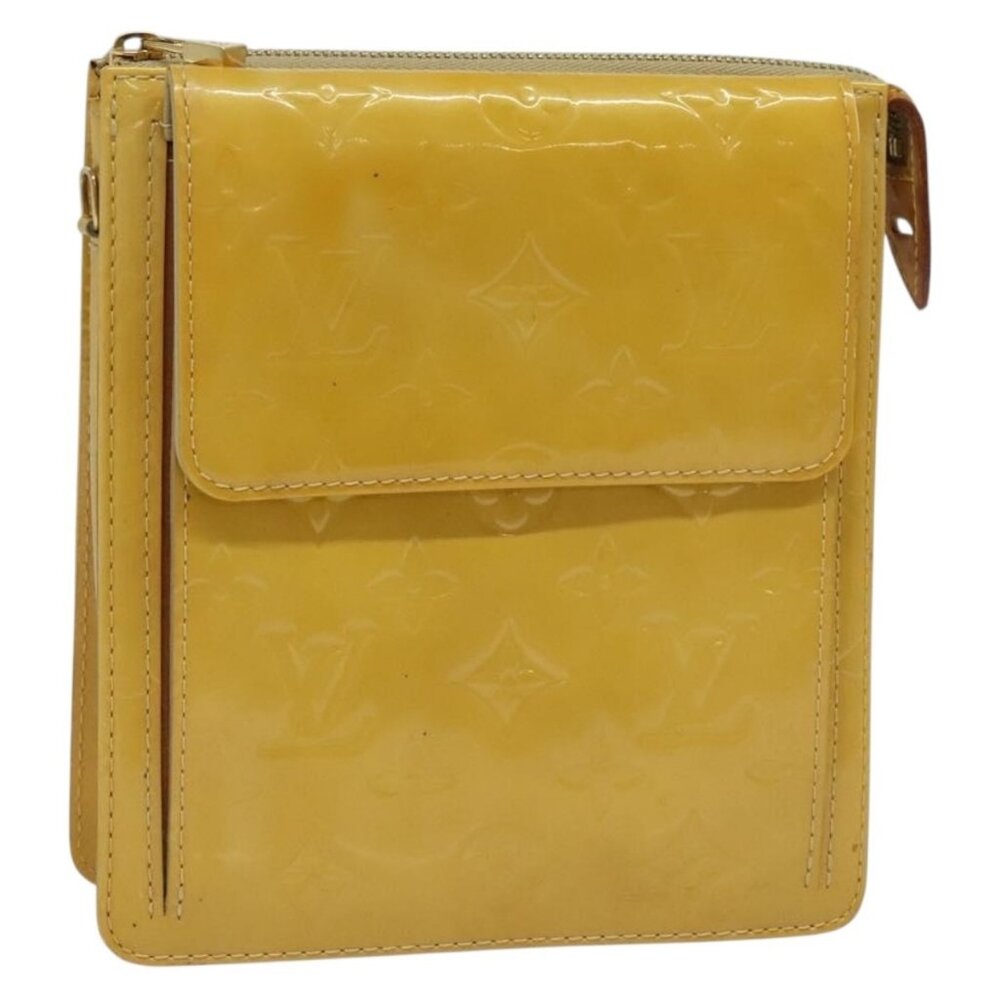 LOUIS VUITTON Monogram Vernis Motto Accessory Pouch Beige
